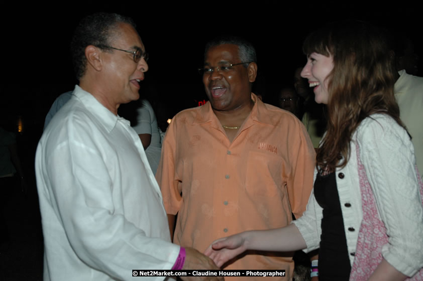 The Hon. Orette Bruce Goldwin, M.P., Prime Minister of Jamaica, Minister of Tourism, Hon. Edmund Bartlett, and Director of Tourism, Basil Smith at the Air Jamaica Jazz and Blues Festival 2008 The Art of Music - Ridday, January 25, 2008 - Air Jamaica Jazz & Blues 2008 The Art of Music venue at the Aqaueduct on Rose Hall Resort & Counrty Club, Montego Bay, St. James, Jamaica W.I. - Thursday, January 24 - Saturday, January 26, 2008 - Photographs by Net2Market.com - Claudine Housen & Barry J. Hough Sr, Photographers - Negril Travel Guide, Negril Jamaica WI - http://www.negriltravelguide.com - info@negriltravelguide.com...!