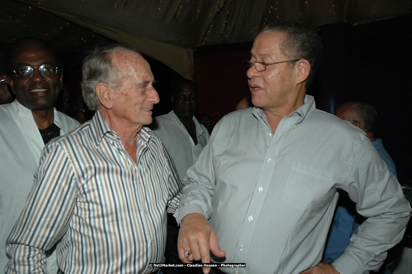 The Hon. Orette Bruce Goldwin, M.P., Prime Minister of Jamaica, Minister of Tourism, Hon. Edmund Bartlett, and Director of Tourism, Basil Smith at the Air Jamaica Jazz and Blues Festival 2008 The Art of Music - Thrusday, January 24, 2008 - Air Jamaica Jazz & Blues 2008 The Art of Music venue at the Aqaueduct on Rose Hall Resort & Counrty Club, Montego Bay, St. James, Jamaica W.I. - Thursday, January 24 - Saturday, January 26, 2008 - Photographs by Net2Market.com - Claudine Housen & Barry J. Hough Sr, Photographers - Negril Travel Guide, Negril Jamaica WI - http://www.negriltravelguide.com - info@negriltravelguide.com...!