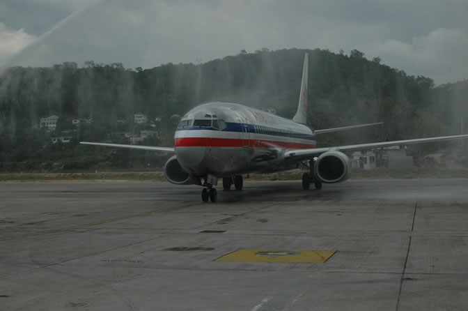 Inaugural Flight - American Airlines - Two New International Routes - Service Between Montego Bay, Jamaica & Dallas/Fort Worth, Texas - Gate 12 - Sangster International Airport, Montego Bay, St. James, Jamaica W.I. - February 3, 2006 - Negril Travel Guide, Negril Jamaica WI - http://www.negriltravelguide.com - info@negriltravelguide.com...!