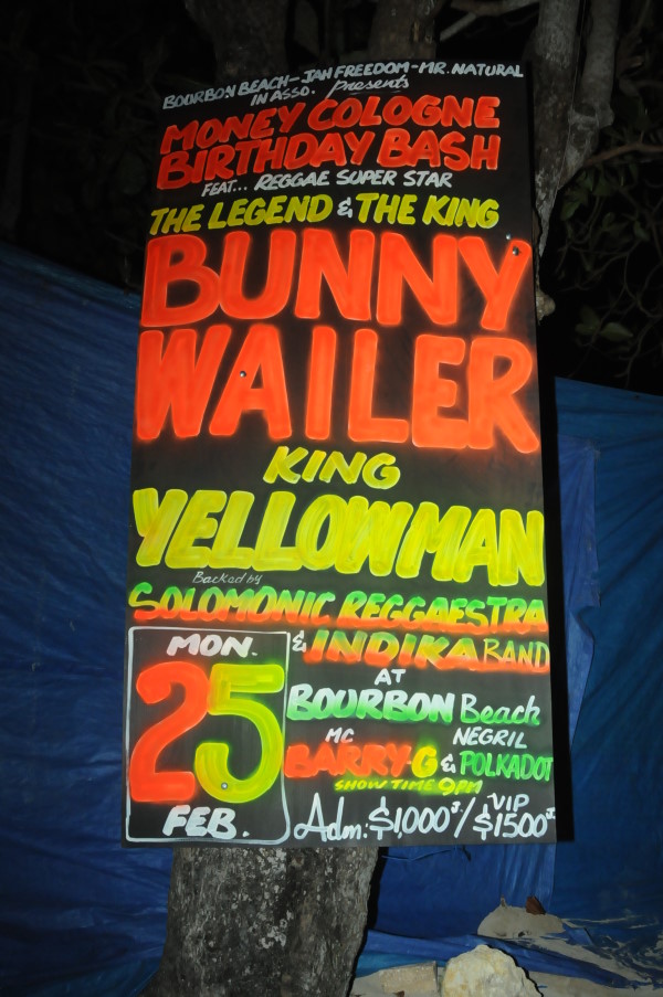 Bunny Wailer & King Yellowman - Bourbin Beach - JAH Freedom - Mr. Natural in associaltion Presents Money Cologne Birthday Bash Featuring Reggae Super Star The Legend & The King - Bunny Wailer - King Yellowman, backed by Solomonic Reggaestra & Indika Band, MC Barry-G & Polkadot, Monday, February 25th, 2008 - Bourbin Beach, Norman Manley Boulevard, Negril, Jamaica  - NegrilTravelGuide.com...!