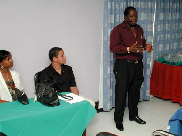 Kenric Davis - President Negril Chamber of Commerce  Speaks to Community Guide Training Class - Negril Chamber of Commerce Community Guide Training Programme Photos - Negril Travel Guide, Negril Jamaica WI - http://www.negriltravelguide.com - info@negriltravelguide.com...!