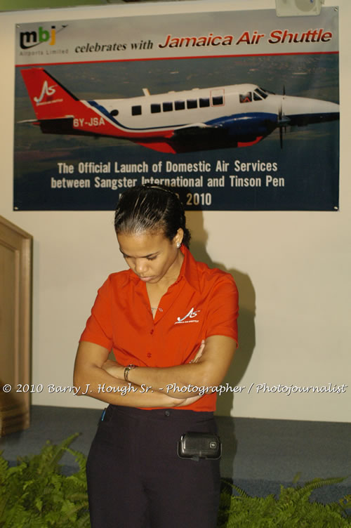 Jamaica Air Shuttle Launch @ MBJ Airports Limited, Wednesday, January 20, 2010, Sangster International Airport, Montego Bay, St. James, Jamaica W.I. - Photographs by Net2Market.com - Barry J. Hough Sr, Photographer/Photojournalist - The Negril Travel Guide - Negril's and Jamaica's Number One Concert Photography Web Site with over 40,000 Jamaican Concert photographs Published -  Negril Travel Guide, Negril Jamaica WI - http://www.negriltravelguide.com - info@negriltravelguide.com...!