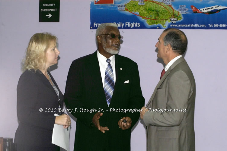 Jamaica Air Shuttle Launch @ MBJ Airports Limited, Wednesday, January 20, 2010, Sangster International Airport, Montego Bay, St. James, Jamaica W.I. - Photographs by Net2Market.com - Barry J. Hough Sr, Photographer/Photojournalist - The Negril Travel Guide - Negril's and Jamaica's Number One Concert Photography Web Site with over 40,000 Jamaican Concert photographs Published -  Negril Travel Guide, Negril Jamaica WI - http://www.negriltravelguide.com - info@negriltravelguide.com...!