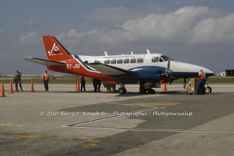 Jamaica Air Shuttle Launch @ MBJ Airports Limited, Wednesday, January 20, 2010, Sangster International Airport, Montego Bay, St. James, Jamaica W.I. - Photographs by Net2Market.com - Barry J. Hough Sr, Photographer/Photojournalist - The Negril Travel Guide - Negril's and Jamaica's Number One Concert Photography Web Site with over 40,000 Jamaican Concert photographs Published -  Negril Travel Guide, Negril Jamaica WI - http://www.negriltravelguide.com - info@negriltravelguide.com...!