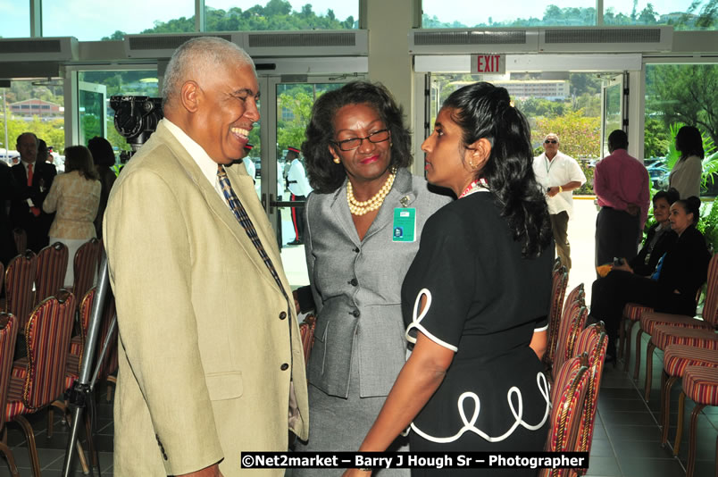 The Unveiling Of The Commemorative Plaque By The Honourable Prime Minister, Orette Bruce Golding, MP, And Their Majesties, King Juan Carlos I And Queen Sofia Of Spain - On Wednesday, February 18, 2009, Marking The Completion Of The Expansion Of Sangster International Airport, Venue at Sangster International Airport, Montego Bay, St James, Jamaica - Wednesday, February 18, 2009 - Photographs by Net2Market.com - Barry J. Hough Sr, Photographer/Photojournalist - Negril Travel Guide, Negril Jamaica WI - http://www.negriltravelguide.com - info@negriltravelguide.com...!