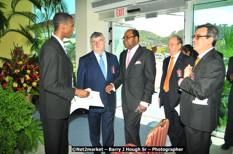 The Unveiling Of The Commemorative Plaque By The Honourable Prime Minister, Orette Bruce Golding, MP, And Their Majesties, King Juan Carlos I And Queen Sofia Of Spain - On Wednesday, February 18, 2009, Marking The Completion Of The Expansion Of Sangster International Airport, Venue at Sangster International Airport, Montego Bay, St James, Jamaica - Wednesday, February 18, 2009 - Photographs by Net2Market.com - Barry J. Hough Sr, Photographer/Photojournalist - Negril Travel Guide, Negril Jamaica WI - http://www.negriltravelguide.com - info@negriltravelguide.com...!