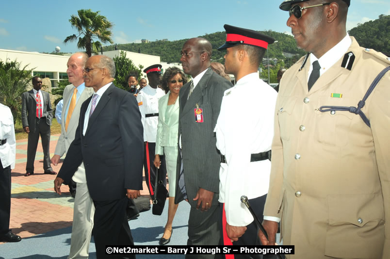 The Unveiling Of The Commemorative Plaque By The Honourable Prime Minister, Orette Bruce Golding, MP, And Their Majesties, King Juan Carlos I And Queen Sofia Of Spain - On Wednesday, February 18, 2009, Marking The Completion Of The Expansion Of Sangster International Airport, Venue at Sangster International Airport, Montego Bay, St James, Jamaica - Wednesday, February 18, 2009 - Photographs by Net2Market.com - Barry J. Hough Sr, Photographer/Photojournalist - Negril Travel Guide, Negril Jamaica WI - http://www.negriltravelguide.com - info@negriltravelguide.com...!