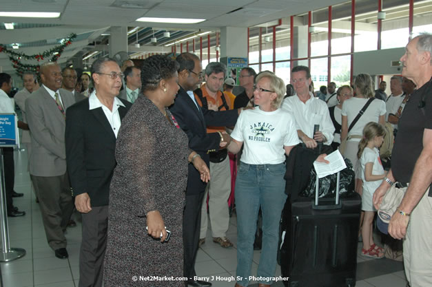 Minister of Tourism, Hon. Edmund Bartlett - Director of Tourism, Basil Smith, and Mayor of Montego Bay, Councilor Charles Sinclair Launch of Winter Tourism Season at Sangster International Airport, Saturday, December 15, 2007 - Sangster International Airport - MBJ Airports Limited, Montego Bay, Jamaica W.I. - Photographs by Net2Market.com - Barry J. Hough Sr, Photographer - Negril Travel Guide, Negril Jamaica WI - http://www.negriltravelguide.com - info@negriltravelguide.com...!