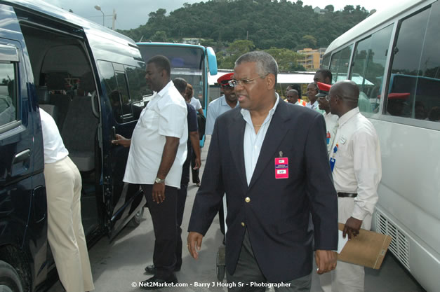 Minister of Tourism, Hon. Edmund Bartlett - Director of Tourism, Basil Smith, and Mayor of Montego Bay, Councillor Charles Sinclair Launch of Winter Tourism Season at Sangster International Airport, Saturday, December 15, 2007 - Sangster International Airport - MBJ Airports Limited, Montego Bay, Jamaica W.I. - Photographs by Net2Market.com - Barry J. Hough Sr, Photographer - Negril Travel Guide, Negril Jamaica WI - http://www.negriltravelguide.com - info@negriltravelguide.com...!