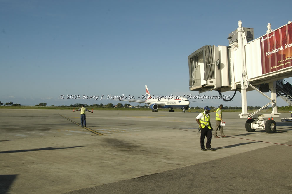  British Airways Inaugurates New Scheduled Service from London Gatwick Airport to Sangster International Airport, Montego Bay, Jamaica, Thursday, October 29, 2009 - Photographs by Barry J. Hough Sr. Photojournalist/Photograper - Photographs taken with a Nikon D70, D100, or D300 - Negril Travel Guide, Negril Jamaica WI - http://www.negriltravelguide.com - info@negriltravelguide.com...!