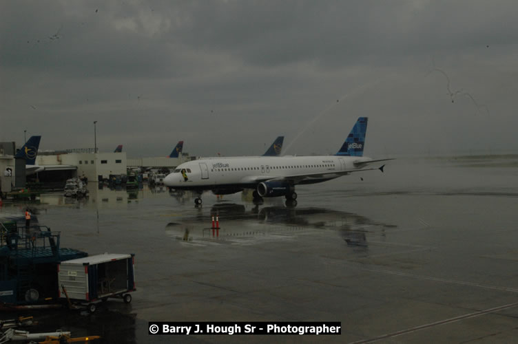 JetBue Airways' Inaugural Air Service between Sangster International Airport, Montego Bay and John F. Kennedy Airport, New York at MBJ Airports Sangster International Airport, Montego Bay, St. James, Jamaica - Thursday, May 21, 2009 - Photographs by Net2Market.com - Barry J. Hough Sr, Photographer/Photojournalist - Negril Travel Guide, Negril Jamaica WI - http://www.negriltravelguide.com - info@negriltravelguide.com...!