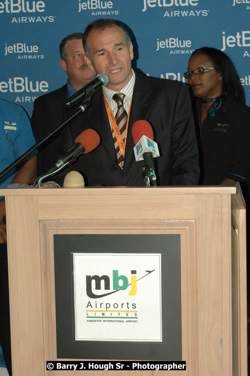 JetBue Airways' Inaugural Air Service between Sangster International Airport, Montego Bay and John F. Kennedy Airport, New York at MBJ Airports Sangster International Airport, Montego Bay, St. James, Jamaica - Thursday, May 21, 2009 - Photographs by Net2Market.com - Barry J. Hough Sr, Photographer/Photojournalist - Negril Travel Guide, Negril Jamaica WI - http://www.negriltravelguide.com - info@negriltravelguide.com...!