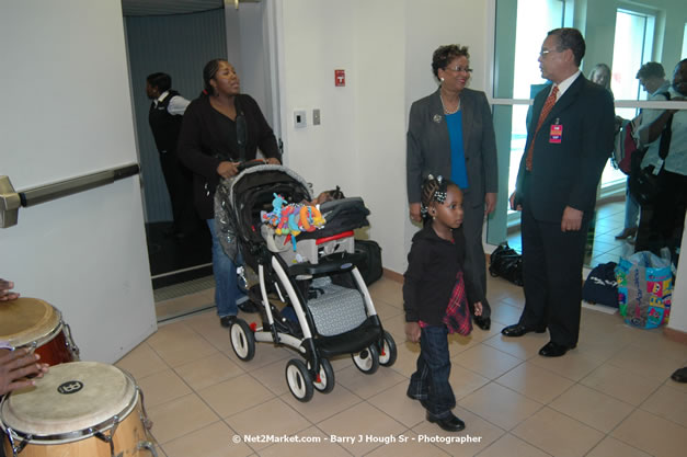 MBJ Airports Limited Welcomes WestJet Airlines - Inaugural Scheduled Service From Toronto Pearsons International Airport - Monday, December 10, 2007 - Sangster International Airport - MBJ Airports Limited, Montego Bay, Jamaica W.I. - Photographs by Net2Market.com - Barry J. Hough Sr, Photographer - Negril Travel Guide, Negril Jamaica WI - http://www.negriltravelguide.com - info@negriltravelguide.com...!