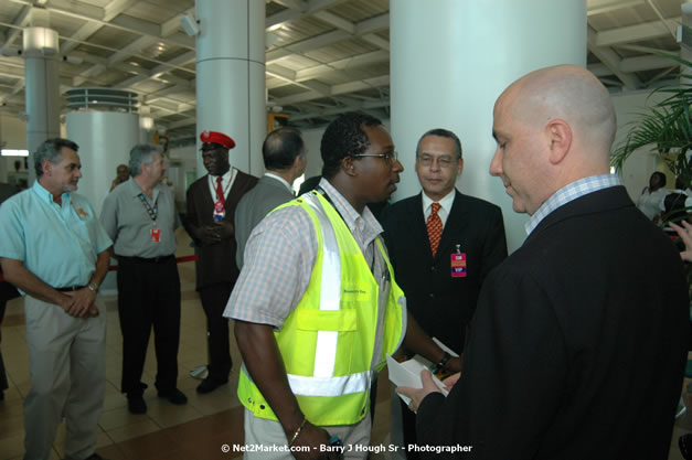 MBJ Airports Limited Welcomes WestJet Airlines - Inaugural Scheduled Service From Toronto Pearsons International Airport - Monday, December 10, 2007 - Sangster International Airport - MBJ Airports Limited, Montego Bay, Jamaica W.I. - Photographs by Net2Market.com - Barry J. Hough Sr, Photographer - Negril Travel Guide, Negril Jamaica WI - http://www.negriltravelguide.com - info@negriltravelguide.com...!