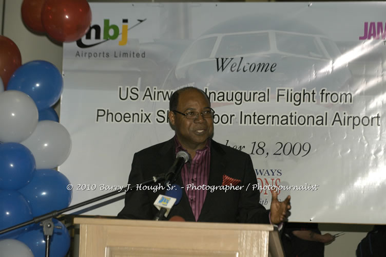 US Airways Inaugurtes New Service from Phoenix Sky Harbor International Airport to Sangster International Airport, Friday, December 18, 2009, Sangster International Airport, Montego Bay, St. James, Jamaica W.I. - Photographs by Net2Market.com - Barry J. Hough Sr, Photographer/Photojournalist - The Negril Travel Guide - Negril's and Jamaica's Number One Concert Photography Web Site with over 40,000 Jamaican Concert photographs Published -  Negril Travel Guide, Negril Jamaica WI - http://www.negriltravelguide.com - info@negriltravelguide.com...!