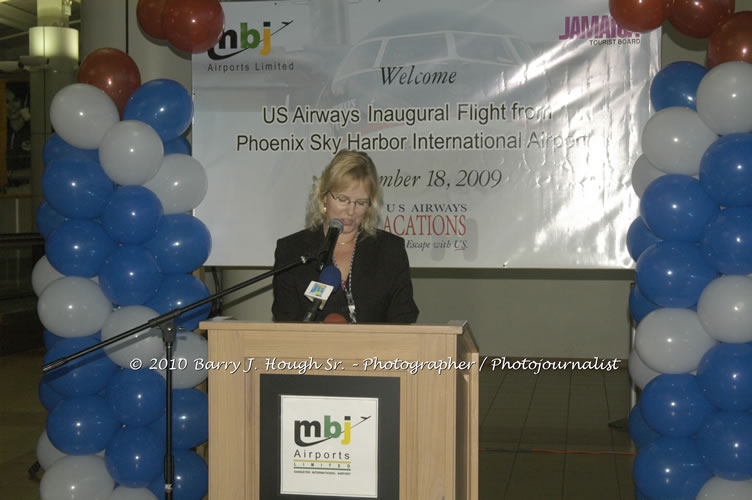 US Airways Inaugurtes New Service from Phoenix Sky Harbor International Airport to Sangster International Airport, Friday, December 18, 2009, Sangster International Airport, Montego Bay, St. James, Jamaica W.I. - Photographs by Net2Market.com - Barry J. Hough Sr, Photographer/Photojournalist - The Negril Travel Guide - Negril's and Jamaica's Number One Concert Photography Web Site with over 40,000 Jamaican Concert photographs Published -  Negril Travel Guide, Negril Jamaica WI - http://www.negriltravelguide.com - info@negriltravelguide.com...!