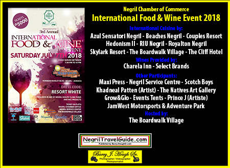 Negril Chamber of Commerce 3rd Annual International Food & Wine Event 2018