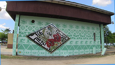 >Artistic Mural Beautifying Wall at Negril Community Centre…!