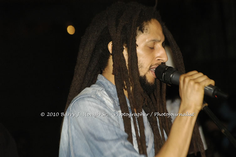 Julian Marley - Grammy Nominee & Son of the Legend Bob Marley - Live in Concert - Also featuring Ras Noble, Power Drill, Iron Head, & Robin Banks - Backing Band Roots Warrior, plus DJ Gemini @ One Love Reggae Concerts Series 09/10 @ Negril Escape Resort & Spa, February 2, 2010, One Love Drive, West End, Negril, Westmoreland, Jamaica W.I. - Photographs by Net2Market.com - Barry J. Hough Sr, Photographer/Photojournalist - The Negril Travel Guide - Negril's and Jamaica's Number One Concert Photography Web Site with over 40,000 Jamaican Concert photographs Published -  Negril Travel Guide, Negril Jamaica WI - http://www.negriltravelguide.com - info@negriltravelguide.com...!