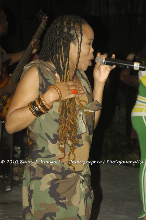 Queen Ifrica - Live In Concert - One Love Reggae Concert Series 09/10 @ Negril Escape Resort and Spa, January 5, 2010, One Love Drive, West End, Negril, Westmoreland, Jamaica W.I. - Photographs by Net2Market.com - Barry J. Hough Sr, Photographer/Photojournalist - Negril Travel Guide, Negril Jamaica WI - http://www.negriltravelguide.com - info@negriltravelguide.com...!