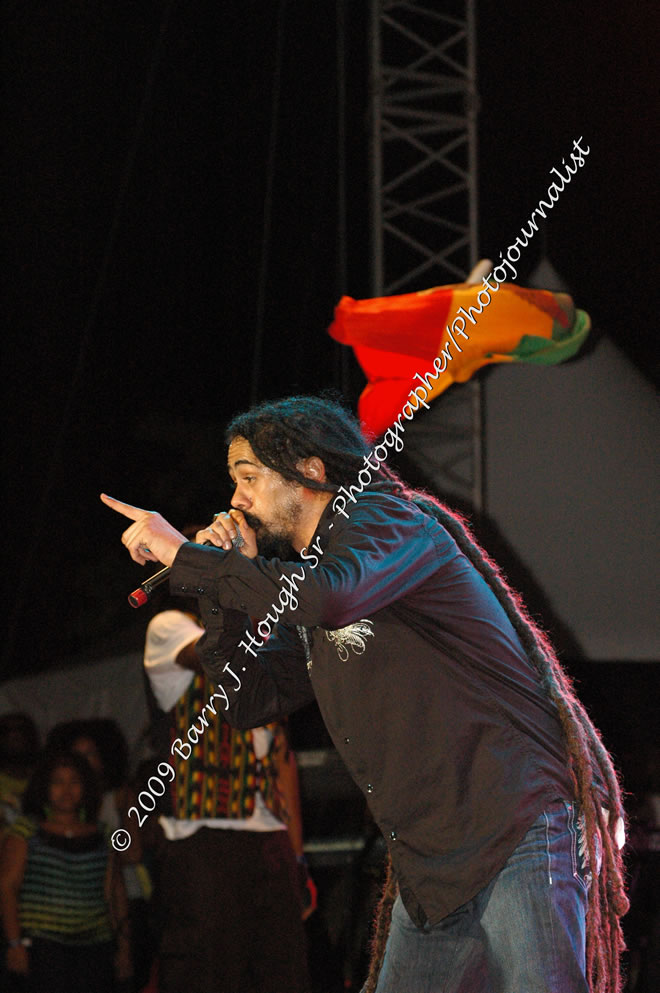 Damian 'Jr. Gong' Marley & NAS @ Reggae Sumfest 2009 - International Night 2 - Reggae Sumfest 2009,Catherine Hall, Montego Bay, St. James, Jamaica W.I. - Saturday, July 25, 2009 - Reggae Sumfest 2009, July 19 - 25, 2009 - Photographs by Net2Market.com - Barry J. Hough Sr. Photojournalist/Photograper - Photographs taken with a Nikon D70, D100, or D300 - Negril Travel Guide, Negril Jamaica WI - http://www.negriltravelguide.com - info@negriltravelguide.com...!