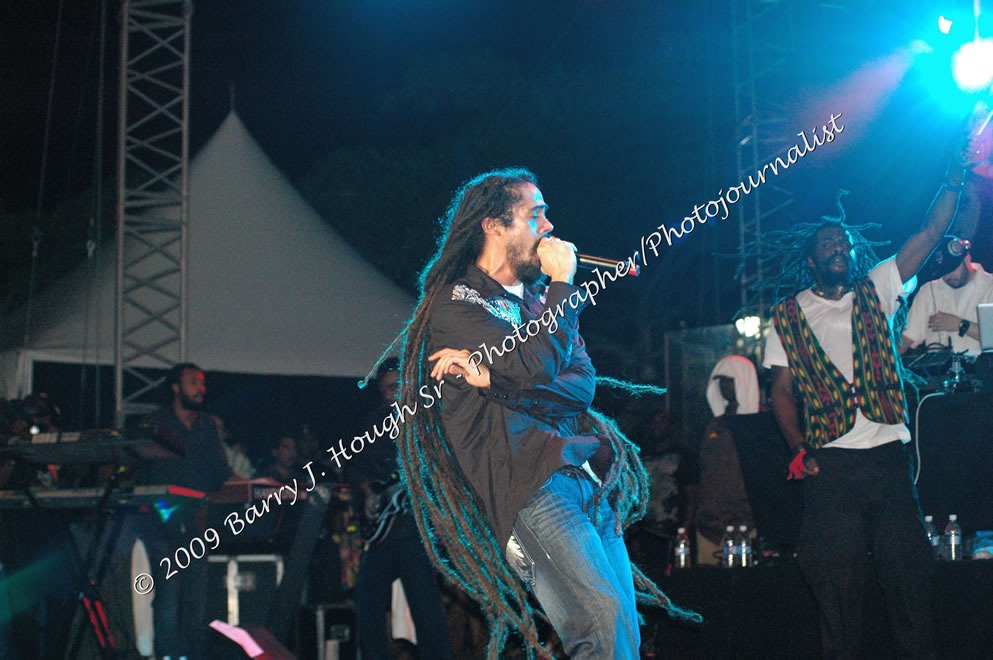 Damian 'Jr. Gong' Marley & NAS @ Reggae Sumfest 2009 - International Night 2 - Reggae Sumfest 2009,Catherine Hall, Montego Bay, St. James, Jamaica W.I. - Saturday, July 25, 2009 - Reggae Sumfest 2009, July 19 - 25, 2009 - Photographs by Net2Market.com - Barry J. Hough Sr. Photojournalist/Photograper - Photographs taken with a Nikon D70, D100, or D300 - Negril Travel Guide, Negril Jamaica WI - http://www.negriltravelguide.com - info@negriltravelguide.com...!