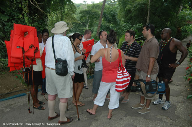 Rafting on the Martha Brae - Virgin Atlantic Inaugural Flight To Montego Bay, Jamaica Photos - Sir Richard Bronson, President & Family, and 450 Passengers - Rafting on the Martha Brae - Tuesday, July 4, 2006 - Negril Travel Guide, Negril Jamaica WI - http://www.negriltravelguide.com - info@negriltravelguide.com...!