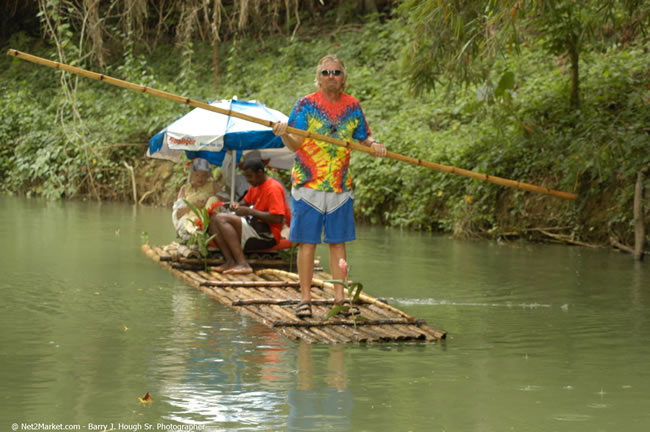 Rafting on the Martha Brae - Virgin Atlantic Inaugural Flight To Montego Bay, Jamaica Photos - Sir Richard Bronson, President & Family, and 450 Passengers - Rafting on the Martha Brae - Tuesday, July 4, 2006 - Negril Travel Guide, Negril Jamaica WI - http://www.negriltravelguide.com - info@negriltravelguide.com...!