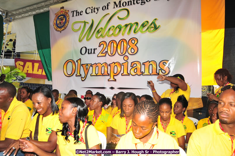 The City of Montego Bay Welcomes Our 2008 Olympians - Western Motorcade - Civic Ceremony - A Salute To Our Beijing Heros - Sam Sharpe Square, Montego Bay, Jamaica - Tuesday, October 7, 2008 - Photographs by Net2Market.com - Barry J. Hough Sr. Photojournalist/Photograper - Photographs taken with a Nikon D300 - Negril Travel Guide, Negril Jamaica WI - http://www.negriltravelguide.com - info@negriltravelguide.com...!