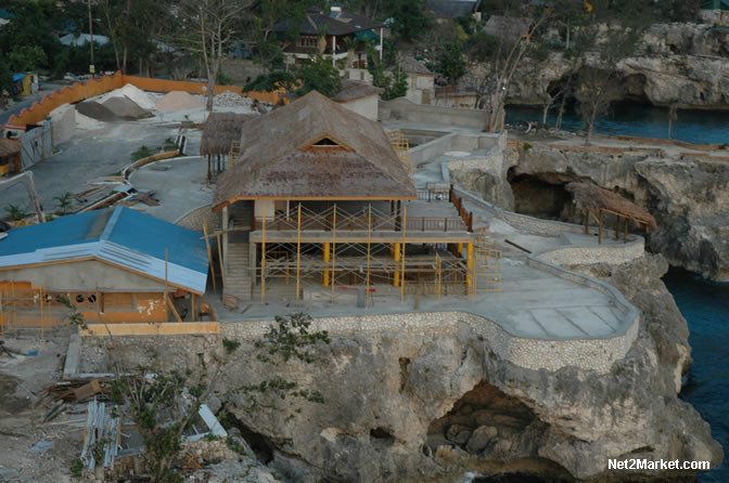 World Famous Rick's Cafe - Negril's West End Cliffs - Rebuilding After Ivan - Negril Travel Guide, Negril Jamaica WI - http://www.negriltravelguide.com - info@negriltravelguide.com...!