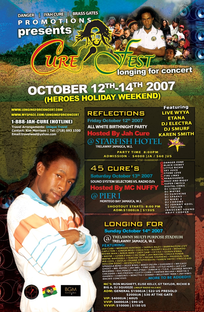 Cure Fest Poster - Cure Fest - October 12th - 14th, 2007 - Negril Travel Guide, Negril Jamaica WI - http://www.negriltravelguide.com - info@negriltravelguide.com...!